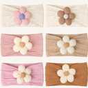 kangaroo 6PCS Baby Flower Headbands&Baby Girls Bows Headbands Soft Nylon Hairbands Hair Accessories for Newborn Infant Toddler Kids