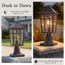 Dusk to Dawn Outdoor Post Lights Waterproof Pole Light with Water Ripple Glass 17 Inch Height ORB Finish Lamp Posts Outdoor Lighting for Garden Yard Patio Pathway E26 Socket, 16.5 Inch