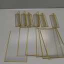 Acrylic Sign Holder, 5 x 7 Inch Gold Frames, Double-Sided Display Stand Picture Frames, Table Signs Holders for Table Menus, Offices, Weddings, Flyers and Photo (Gold, 5 x 7 Inch (6 Pcs))