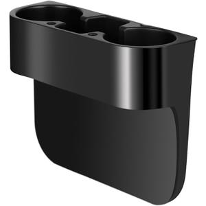 2PCS Seat Wedge Cup Holder for Car, Seat Gap Filler Cup Organizer Storage Box with Coaster(Black)