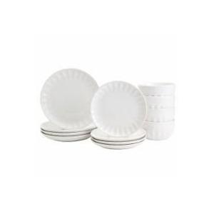 Mason 12 Pc Cafe Dinnerware Set White