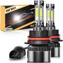 MIFMIA 9004 LED Bulbs, 40000LM 800% Brighter, Backup HB1 Bulb 6000K Cool White, Plug and Play IP68 Waterproof Replacement, Pack of 2, Interior Lights Dome Map Door License Plate Lights