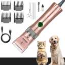 Dog Clippers Grooming Kit and Paw Trimmer,Cordless,Low Noise, Electric Quiet,Rechargeable, Dog Trimmer Grooming, Pet Hair Clippers for Thick Coats,Shaver for Small and Large Dogs Cats(Pink)