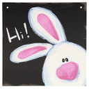 Easter Wooden Door Sign Bunny Welcome Hanging Sign Rustic Farmhouse Wood Wreath Sign for Easter Spring Coffee Shop Window Home Decor 10.5 x 10.5 ( 2 PACK )