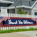 Rvsticty Veterans Day Decorations Thank You Veterans Banner for Fence Yard Lawn Red White Blue Independence Day Decor 4th of July Memorial Day Decorations and Supplies for Home Party