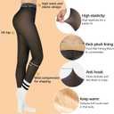 2 Pairs Fleece Lined Tights Women，Fake Translucent Thermal Sheer Thick Pantyhose Leggings for Winter (Black, M)