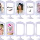 10 Pack Double Sided Standing Picture Frame 4x6 Plastic Photo Frame Bulk White Picture Display Holder Stand for Table Number, Menu, Wedding, Christmas - Floral Border, White