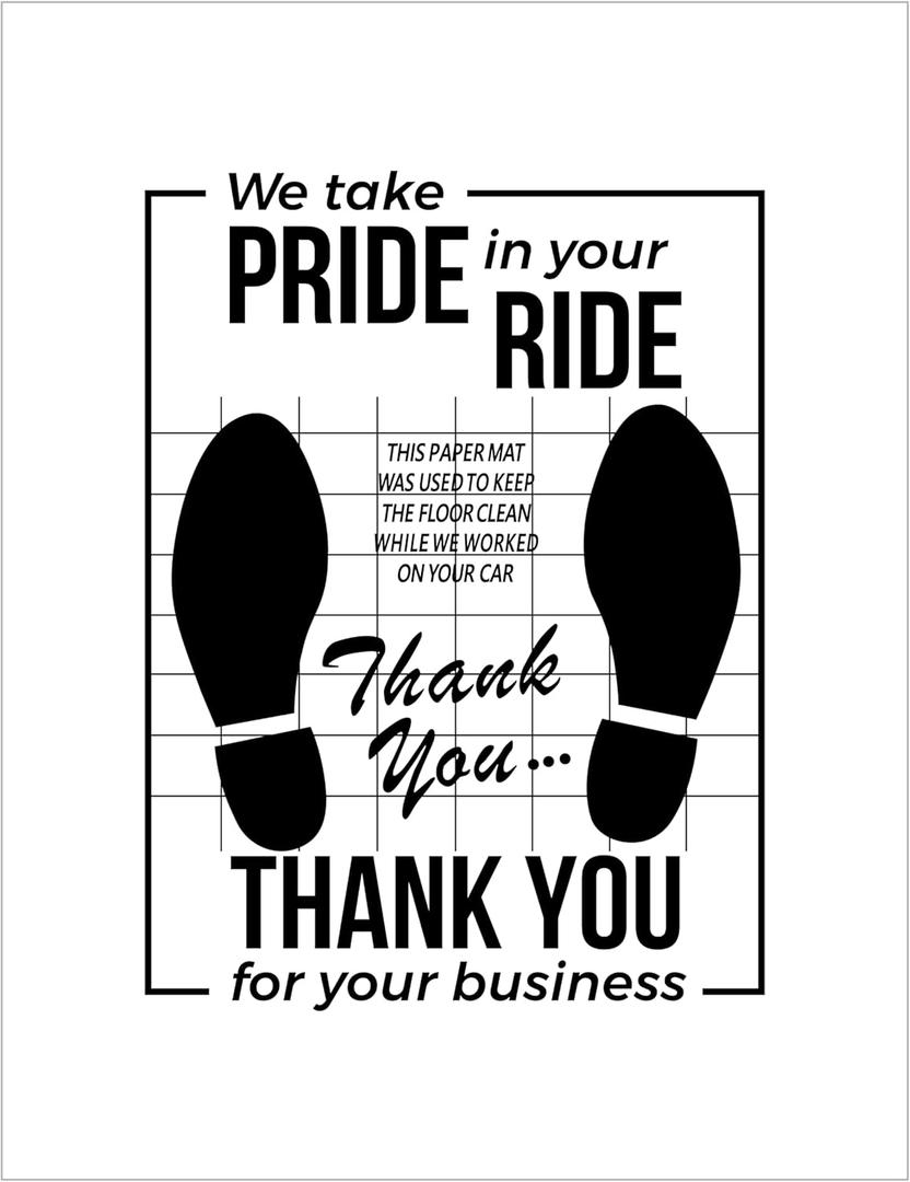 18" x 24" White Car Paper Floor Mats,50Pcs Vehicles Disposable Floor Pads,Temporary Cars Floor Protector,Automotive Mat Covers Protector,Detailing Detail Wash,Temporary Sticky