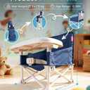Portable Baby Chair, Baby Beach Chair with 2-Pack Interchangeable Seat Covers, Portable Booster Seat with Tray & Travel Bag, Compact Foldable, Easy-Swap Colors, Perfect for Travel