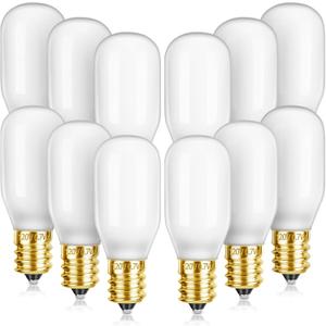 12PCS Christmas Village Light Bulbs E12 Base T20 LED Christmas Village Replacement Light Bulbs Accessory for Christmas Village Lights Christmas House Replacement Bulbs Accessories (Gold Base)