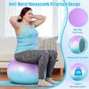 Sportneer Extra Thick Exercise Ball - 25.6''Yoga Ball with Quick Pump - Anti-Burst and Slip Resistant Fitness Ball Chair for Pregnancy and Physical Therapy (Purple Blue)