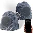 iHome IHRK-400-PR Wireless Outdoor Rock Speakers - Bluetooth 5.0, Waterproof IPX5, TWS Stereo Pairing, Portable for Garden & Patio, 10Hr Battery