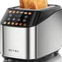 Secura 2 Slice Toaster, Fully Automatic Digital Stainless Steel Toaster with Countdown Timer & Keep Warm Function, 6 Browning Levels, Bagel/Defrost/Reheat/Single-Slice Modes, Removable Crumb Tray
