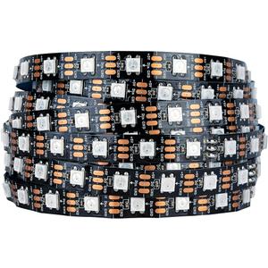 SEZO WS2812B ECO LED Strip Light 16.4FT/5M 60LEDs/m 300Pixels Individually Addressable Programmable 5050SMD Digital RGB Alloy Wires Flexible Dream Color IP30 Non-Waterproof PCB Black DC5V