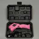 SINOCHIP Electric Scissors for Cardboard Cutting, 3000mAh cell 12000RPM High-Power Box Cutter with Dual Blades & Safety Lock Suitable for fabrics, cardboard, plastics, leather, carpets (pink）