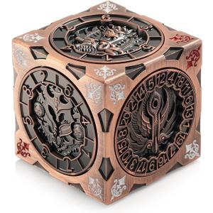 Spinner DND Dice Cube, DNDND 7-in-1 Spinning Dice Set with Gift Box for Dungeons and Dragons D&D Tabaltop Ideal Collector's Gift for Dungeon Masters (Copper)