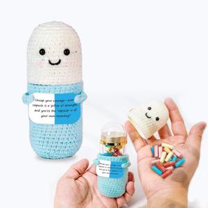 Get Well Soon Gifts - Message Capsule Bottle and Crochet with Card Uplifting Present Basket for Women Men Patients Family Coworker Friends