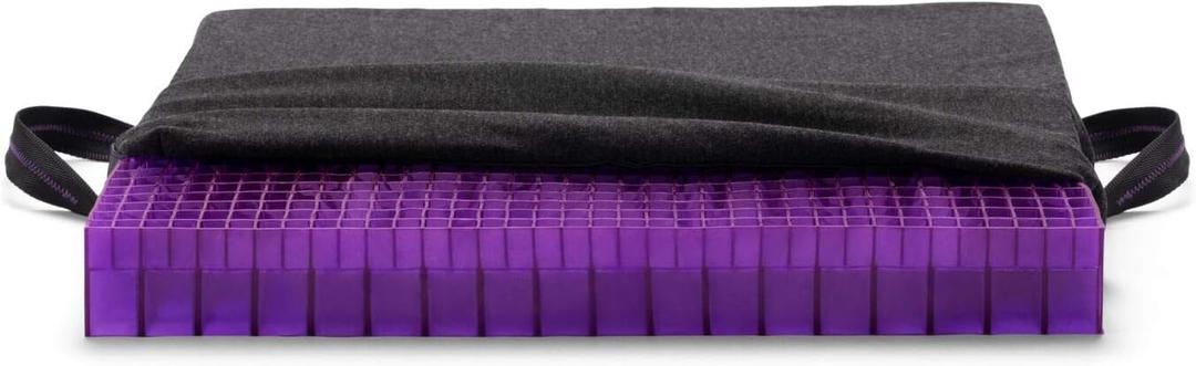 Purple Double Seat Cushion | Pressure Reducing Grid Designed for Ultimate Comfort | Designed for Office Chairs | Full