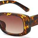 Dollger Rectangle Sunglasses for Women Men Trendy Retro Fashion Sunglasses UV 400 Protection Square Fram