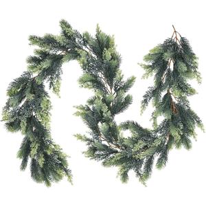 Pine Christmas Garland, 6Ft Realistic Cedar Cypress Greenery for Holiday Mantel Fireplace Table Centerpiece Decor