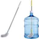 2 Pack 28" Long Bottle Brush, 3 & 5 Gallon Bottle Cleaner Brush, Nylon Bristles and Stainless Steel Handle Bendable Replaceable Brush Head Bottle Cleaning Brush