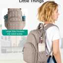 BAGSMART College Laptop Backpack, Travel Backpack for Women, Quilted Casual Daypack, Water-Resistant Bookbag for 15.6 Inch Laptop, Camel