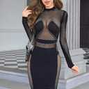 FRENZCOY Sexy Lingerie Women Fishnet Bodysuit Mesh Stretchy BodyStockings for Women One piece babydoll (Black)
