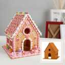 Seenelling Valentine's Day PLA Plastic Gingerbread House DIY Kit Valentines DIY Craft Supply 9x8.2x7.9 Inch Easy to Decor Valentine's Day Gift Valentines Table Decor, Mold Only, Ornaments Not Included