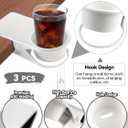 3PCS Drinking Cup Holder Clip, Kalolary Chair Desk Bottle Cup Stand DIY Glass Clamp Storage Saucer Clip for Potted Plant Beverage Soda Coffee Mug Holder Clip for Home & Office (White)