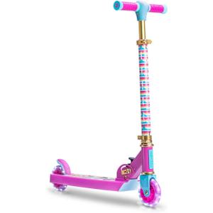 Jetson Character Kids Kick Scooter, LED Lights on Stem & Light-Up Wheels, Lightweight Frame, Height-Adjustable Handlebar, Lean-to-Steer System, Easy-Fold Mechanism (Princess)