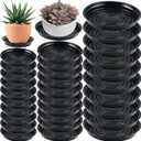 30 Packs 4/6/8 Inches Plant Saucers for Indoor Outdoor Use Heavy Duty Plastic Plant Plate Dish for Planter Bulk Round Flower Pot Drip Trays to Catch Water 4 to 20 Inch, Black