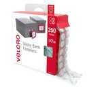 VELCRO Brand Dots with Adhesive | 250pk, White | Small 1/2 Inch Circles | Sticky Back Round Dots for Secure Mounting in Office, School or Home (VEL-30867-AMS)