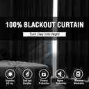H.VERSAILTEX 100% Blackout Curtains for Bedroom Thermal Insulated Blackout Curtains 84 inch Length Heat and Full Light Blocking Curtains for Living Room with Black Liner 2 Panels Set, Dove Gray
