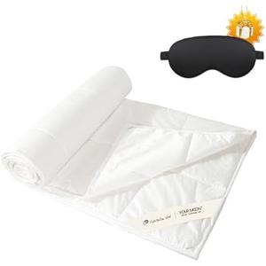 YOUR MOON Summer Lightweight Wool Comforter - Breathable & Thin Duvet Insert for Hot Sleepers, 100% Australian Wool Filling 100gsm with Pure Cotton Shell-King Size (White)