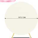 Wokceer 5FT Round Backdrop Cover Round Arch Covers Ivory Spandex Circle Balloon Arch Backdrop Cover for Wedding Birthday Party Baby Bridal Shower Decor