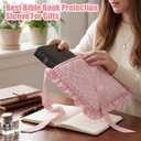 Honoson Quilted Bow Bible Sleeve Cover Case Padded Protector Washable Bible Bag Pouch Christian Gift for Women Girls Book Lover Gifts(Pink Gingham)