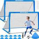 Kids Soccer Goal for Backyard Set - 2 Set of 6x4 / 4x3 ft Toddler Soccer Nets Training Equipment, Soccer Ball, Pop Up Portable Soccer Set for Kids and Youth Games and Training Goals Ages 3-16 Gift
