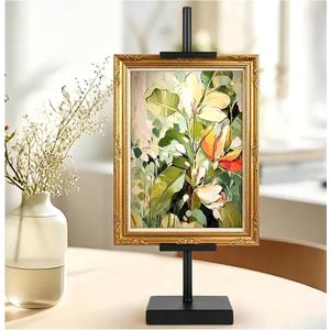 1pcs Adjustable Tabletop Easel Stand for Picture Frames, Picture Easels for Display, Gold Easel, Picture Frame Stand, Adjustable Art Easel.(18inch,Black)