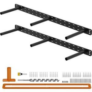 2pcs Floating Shelf Hardware Heavy Duty Hidden Shelf Brackets Support,Wall Mounting Invisible Floating Shelves Bracket with Jig (28" x 8" x 1.5")