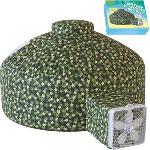 Skywin Air Tent for Kids (77 x 50) Builds in 30 Sec, Toddler Tents Indoor for Imaginative Play, Spacious Kids Forts Indoor Playhouse for Boys & Girls Ages 3-14 (Fan Not Incl) (Forest Fort)