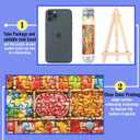 Small Jigsaw Puzzles for Adults 150 Pieces Mini Jigsaw Puzzles Challenging Vintage Candy 6 x 4 Inches, 3 Pcs, Mini Easel Included
