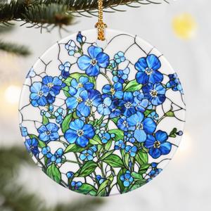Christmas Ornaments, Dodosky 2.8in Ceramic Hanging Ornament, Xmas Decor, Christmas Tree Ornaments, Xmas Decorations for Tree, Holiday Ornament, Flower Lovers Gifts, Gifts for Couples, Best Friend