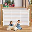 42" Extra Tall Retractable Baby Gates Dog Gate for Stairs, 55" Wide Mesh Baby Gate Pet Gate with Support Rods for The House, Child Safety Gates for Doorways, Hallways, Deck, Porch, Indoor, Outdoor