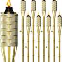 Matney Bamboo Torches for Outside Mosquitos Repellent - XL 60 Inches (8 Pack) - Includes Metal Oil Canisters with Snuffer Covers - Mosquito Torches Outdoor - Patio Outdoor Decorating & Parties
