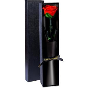 Preserved Flowers Gifts for Women, Flowers for Delivery, Single Roses with Stem, Valentines Day Roses Gifts for Her, Mothers Day Flowers for Mom (Red, Single Rose)