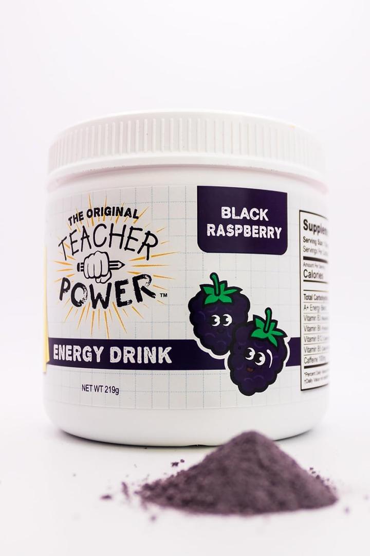 Teacher Power (The Original) in Black Raspberry Sugar Free Energy Drink 70/servings per Jar 100mg Caffeine with B Vitamins