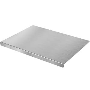 HUAKENER Large Stainless Steel Cutting Boards for Kitchen, Cutting Board with Counter Lip, Cutting Board with Silicone Mat for Meat, Fruits, Vegetables, Bread (19.7 x 15.7 Inch)