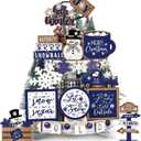 Vercraft 18 Pcs Graduation Tiered Tray Decorations Class of 2026 Tiered Tray Decor Black White Grad Wooden Signs Farmhouse Table Shelf Decoration for Graduation Party Supplies(Retro)