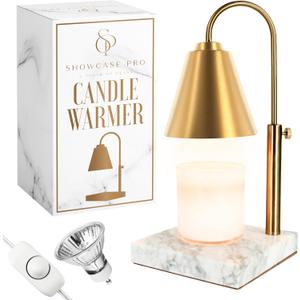 Candle Warmer Lamp with Adjustable Height & Dimmable Function, Scented Wax Melter, Birthday, Mothers Day, Housewarming Gifts, Spring & Easter Decorations for Home, Bedroom, Living Room, Office, Gold