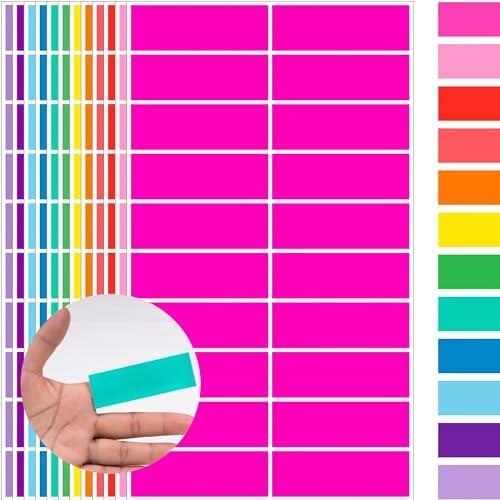 YSHIHE Colored Label Stickers,12 Colors,3 x 1 Inch Folder Labels-480 Pcs | Rectangle Self-Adhesive Sticky Labels Color Stickers Moving Stickers for Inventory,Office,File Folders,Moving